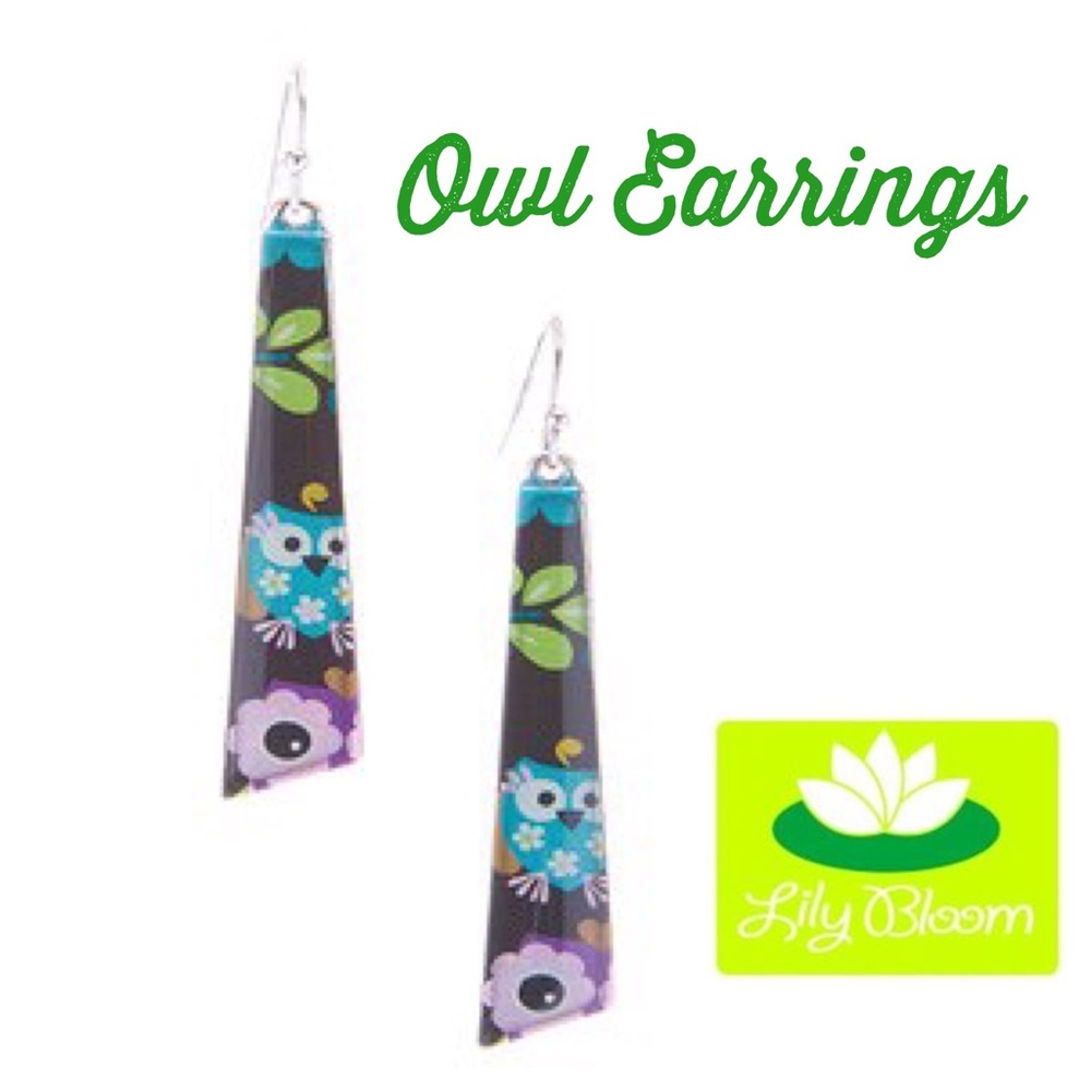 COPY - Lily Bloom Enamel Owl Earrings